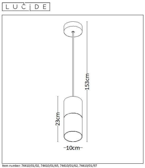 Подвесной светильник Lucide ZINO 74410/01/65 Подвесной светильник Lucide ZINO 74410/01/65