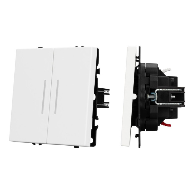 Механизм выключателя двухклавишный проходной Arlight LED SWT-NOBE-MKP2-SFPL-L-WH (230V, 10A) 054240 Механизм выключателя двухклавишный проходной Arlight LED SWT-NOBE-MKP2-SFPL-L-WH (230V, 10A) 054240