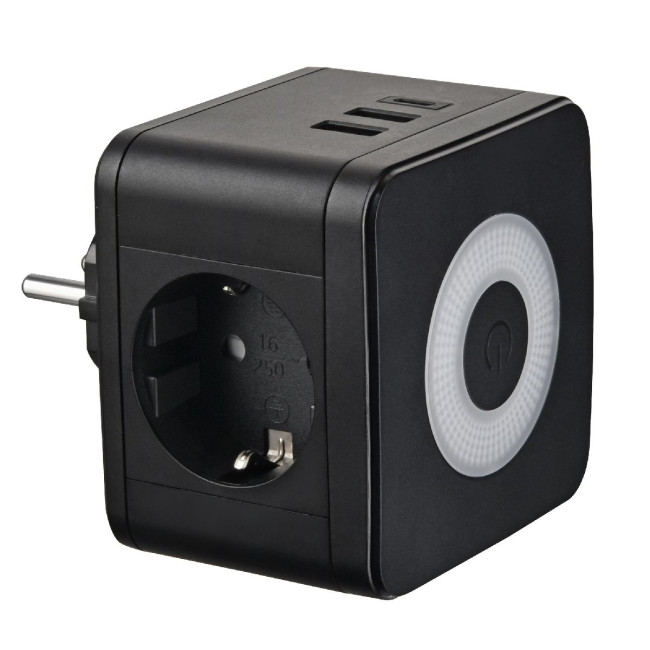 Разветвитель сетевой с выключателем Uniel S-GES2-16SBUC BLACK UL-00011246 Разветвитель сетевой с выключателем Uniel S-GES2-16SBUC BLACK UL-00011246