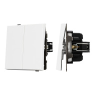 Механизм выключателя двухклавишный проходной Arlight SWT-TENDO-MKP2-PL-WH (230V, 10A) 054066