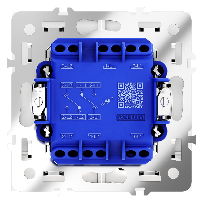 Проходной переключатель двухклавишный с подсветкой Voltum S70 VLS020402 (белый матовый)