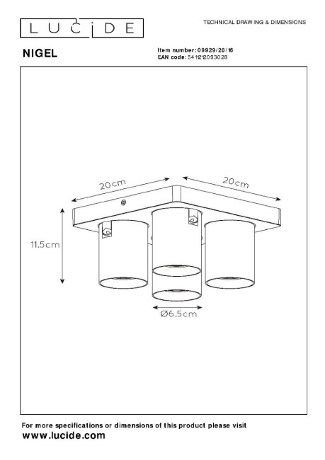 Спот Lucide Nigel 09929/20/16 Спот Lucide Nigel 09929/20/16