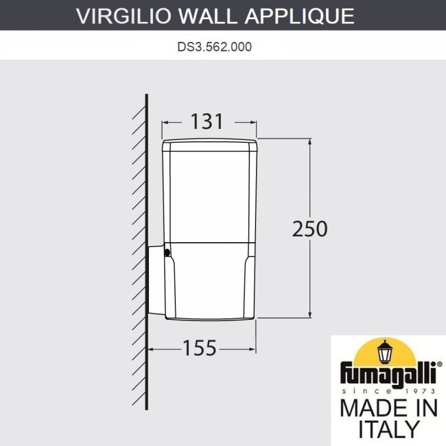 Уличный настенный светильник Fumagalli VIRGILIO APPLIQUE DS3.562.000.WYF1R Уличный настенный светильник Fumagalli VIRGILIO APPLIQUE DS3.562.000.WYF1R