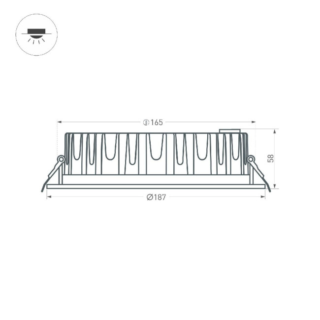 Встраиваемый светильник Arlight MS-MIST-BUILT-R187-21W Warm3000 (WH, 110 deg, 230V) 041612 Встраиваемый светильник Arlight MS-MIST-BUILT-R187-21W Warm3000 (WH, 110 deg, 230V) 041612