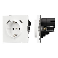 Механизм розетки с USB зарядкой Arlight SCT-TENDO-MUAC-SFPL-WH (230V, 16A) 054610