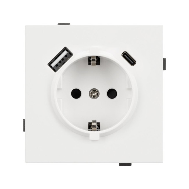 Механизм розетки с USB зарядкой Arlight SCT-TENDO-MUAC-SFPL-WH (230V, 16A) 054610