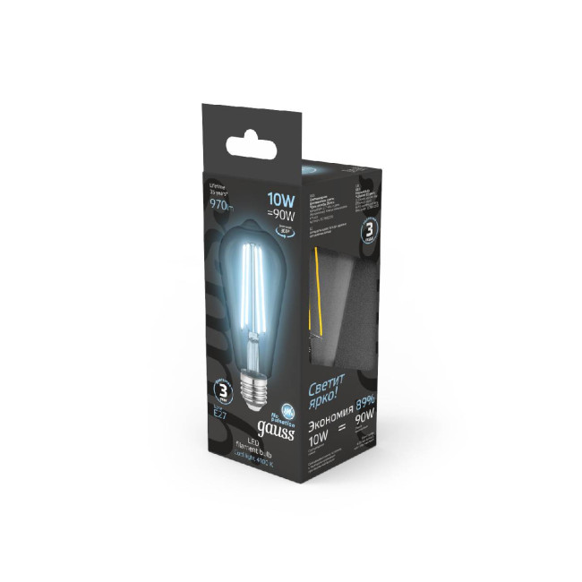Лампа светодиодная Gauss Filament E27 10W 4100K 157802210 Лампа светодиодная Gauss Filament E27 10W 4100K 157802210
