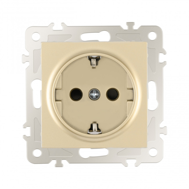 Розетка с заземлением и шторками Arte Milano 206.40-1.shampan Розетка с заземлением и шторками Arte Milano 206.40-1.shampan