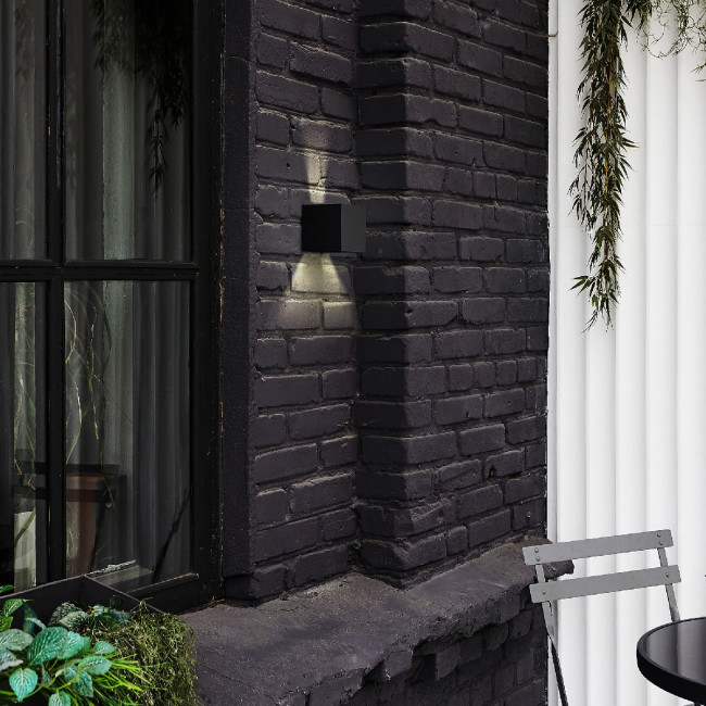 Уличный настенный светильник Uniel ULU-S55B-2x3W/3000K+4000K+6000K IP65 BLACK UL-00010853