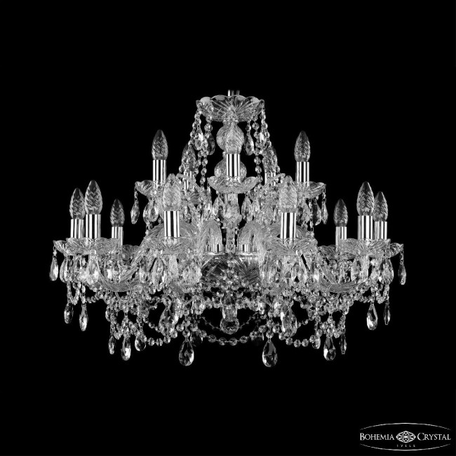 Подвесная люстра Bohemia Ivele Crystal 1411/10+5/240 Ni Подвесная люстра Bohemia Ivele Crystal 1411/10+5/240 Ni