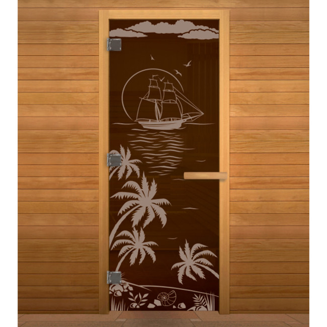 Дверь стеклянная Бронза "ЛАГУНА" (Осина, 8, 190х70, Бронза "ЛАГУНА", 28)