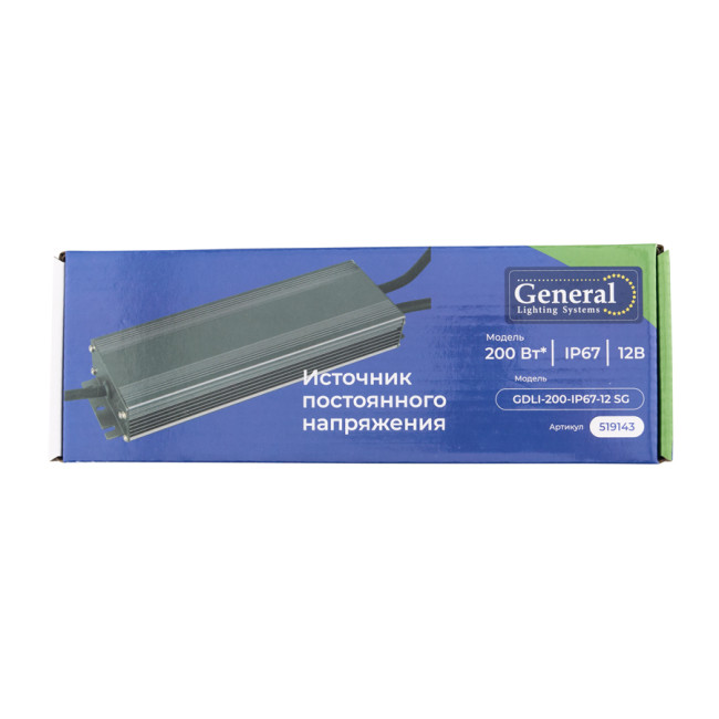 Драйвер светодиодный General GDLI-200-IP67-12 SG 519143 Драйвер светодиодный General GDLI-200-IP67-12 SG 519143