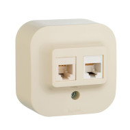 Розетка двойная RJ11+RJ45 Legrand Quteo 782251 Розетка двойная RJ11+RJ45 Legrand Quteo 782251