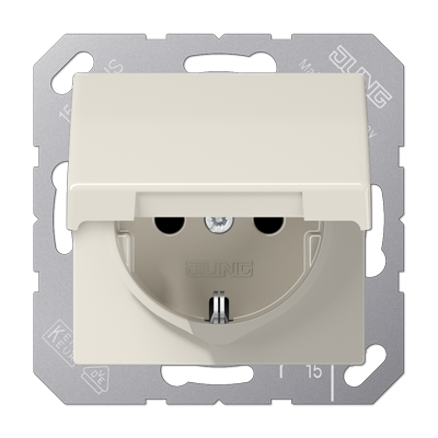 Розетка 2K+З cо шторками и крышкой Jung AS1520KIKL Розетка 2K+З cо шторками и крышкой Jung AS1520KIKL