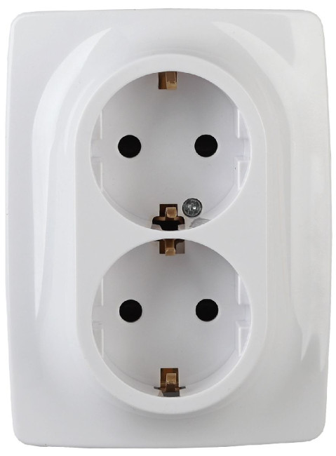 Розетка 2x2P+E Schuko со шторками Эра 12-2108-01 Б0036442 Розетка 2x2P+E Schuko со шторками Эра 12-2108-01 Б0036442