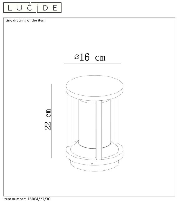 Уличный светильник Lucide CADIX 15804/22/30 Уличный светильник Lucide CADIX 15804/22/30