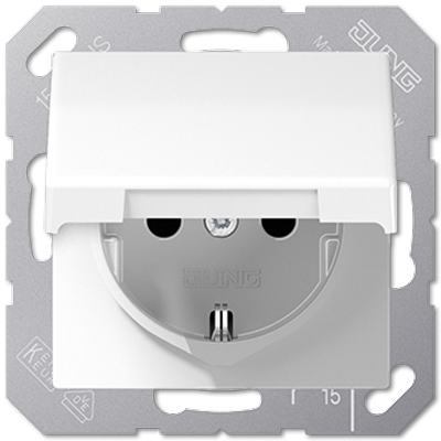Розетка Schuko с крышкой Jung EP1420KLWWM Розетка Schuko с крышкой Jung EP1420KLWWM
