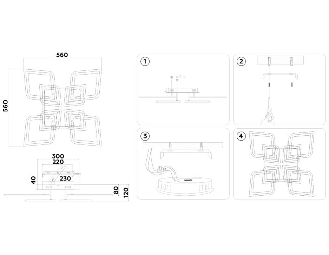 Потолочная люстра Ambrella Light Acrylica Original FA8912