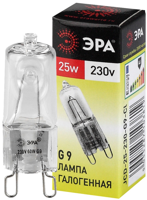Лампа галогенная Эра G9 25W 3000K G9-JCD-25-230V-CL C0027376 Лампа галогенная Эра G9 25W 3000K G9-JCD-25-230V-CL C0027376