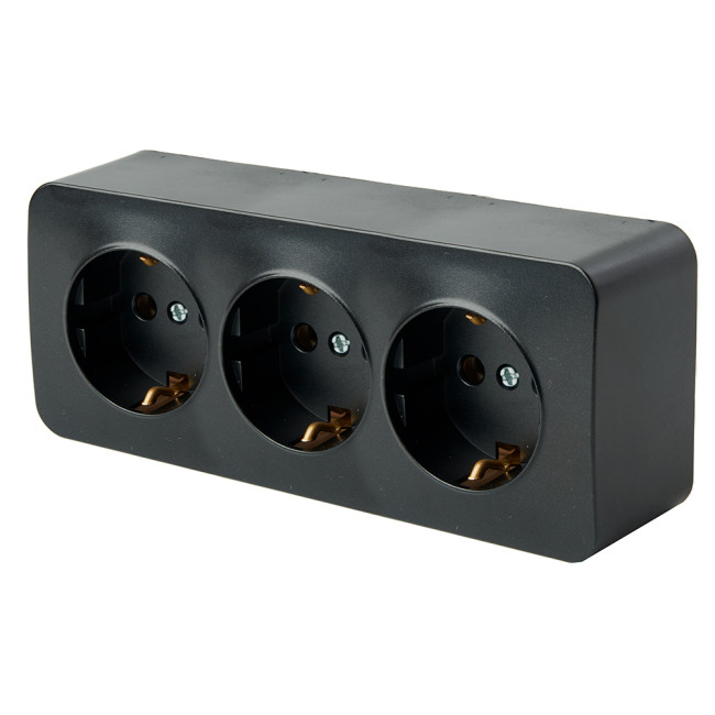 Розетка 3-местная с/з Stekker София MST16-13-05 49502 Розетка 3-местная с/з Stekker София MST16-13-05 49502