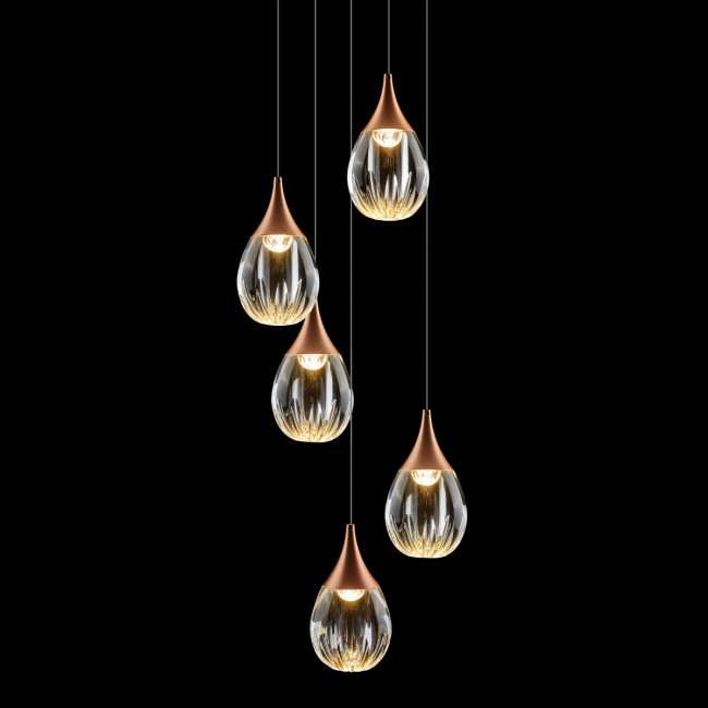 Подвесной светильник MD24001004-5A copper/clear Подвесной светильник MD24001004-5A copper/clear