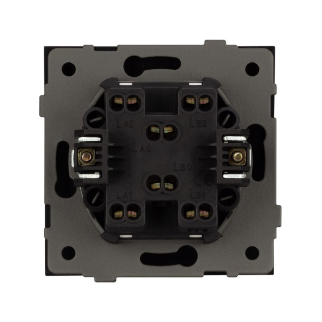 Механизм выключателя двухклавишный проходной Arlight SWT-TENDO-MKP2-PL-BK (230V, 10A) 054067