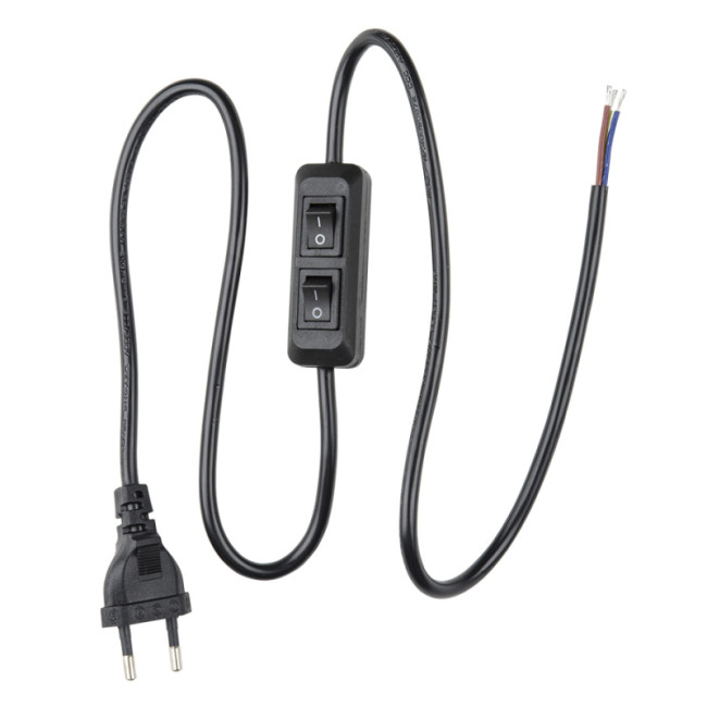 Шнур сетевой с вилкой и выключателем Uniel UCX-C90/02A-100 BLACK UL-00007465