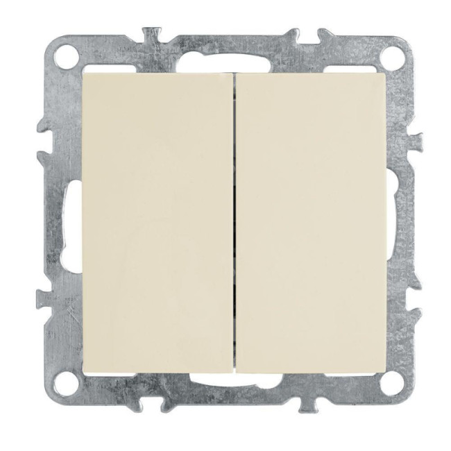 Выключатель двухклавишный Stekker Эрна слоновая кость PSW10-9104-02 39323 Выключатель двухклавишный Stekker Эрна слоновая кость PSW10-9104-02 39323