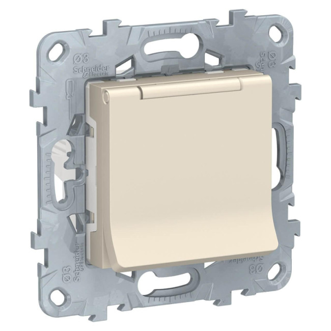 Розетка Schneider Electric Unica New с/з со шторками, с крышкой 16A 250V NU503744TA Розетка Schneider Electric Unica New с/з со шторками, с крышкой 16A 250V NU503744TA