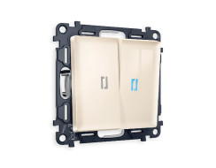 Комплект механизма 2-кл выключателя с подсветкой Ambrella Volt Alfa MA304020