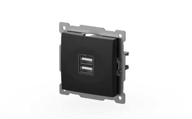 Розетка USB 5V 2,1A 2-я ELBI Zena Vega 609-014800-143 Розетка USB 5V 2,1A 2-я ELBI Zena Vega 609-014800-143