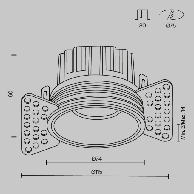 Встраиваемый светильник Maytoni Round DL058-12W2.7K-TRS-B Встраиваемый светильник Maytoni Round DL058-12W2.7K-TRS-B