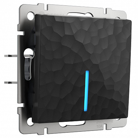 Выключатель Werkel Hammer одноклавишный проходной с подсветкой черный W1212108 4690389162145 Выключатель Werkel Hammer одноклавишный проходной с подсветкой черный W1212108 4690389162145