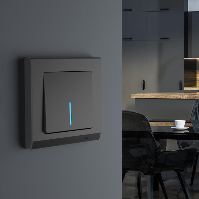 Выключатель одноклавишный с подсветкой Werkel черный матовый W1110108 4690389156656 Выключатель одноклавишный с подсветкой Werkel черный матовый W1110108 4690389156656