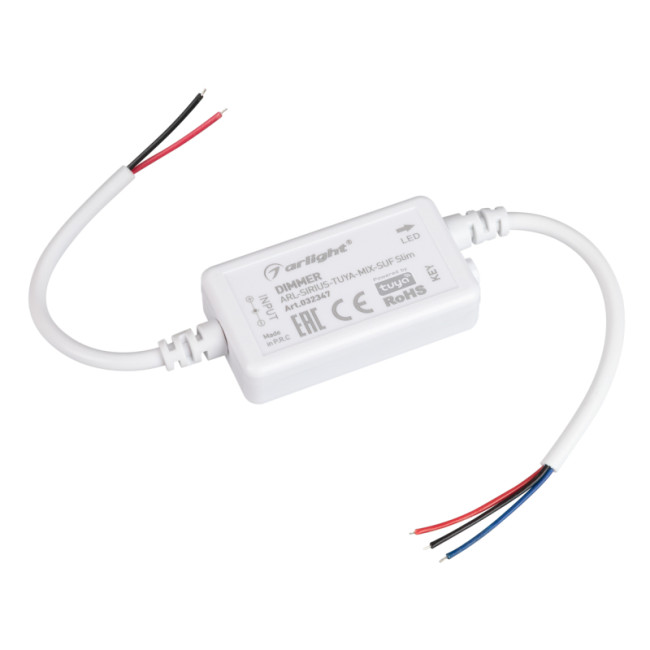Диммер Arlight ARL-Sirius-Tuya-Mix-SUF Slim (12-24V, 2x3A, 2.4G) 032347 Диммер Arlight ARL-Sirius-Tuya-Mix-SUF Slim (12-24V, 2x3A, 2.4G) 032347