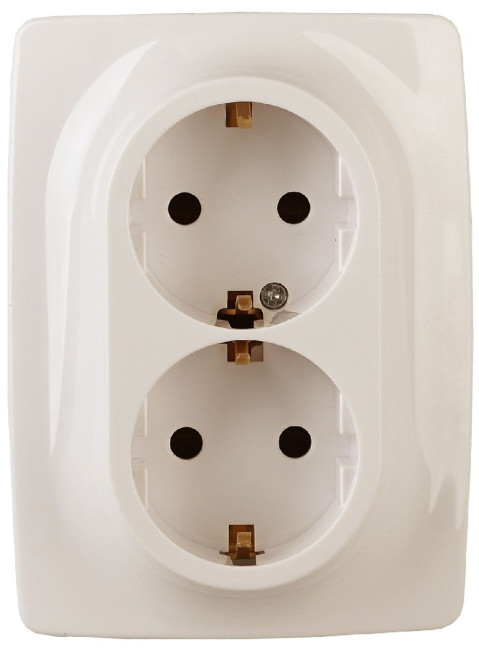 Розетка 2x2P+E Schuko со шторками Эра 12-2108-02 Б0036443 Розетка 2x2P+E Schuko со шторками Эра 12-2108-02 Б0036443