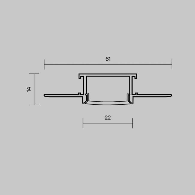 Рассеиватель для профиля 61×14 Maytoni Led Strip ALM-6114-B-DF-2M 642014 Рассеиватель для профиля 61×14 Maytoni Led Strip ALM-6114-B-DF-2M 642014