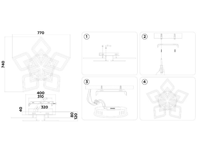 Потолочная люстра Ambrella Light Acrylica Original FA8914 Потолочная люстра Ambrella Light Acrylica Original FA8914