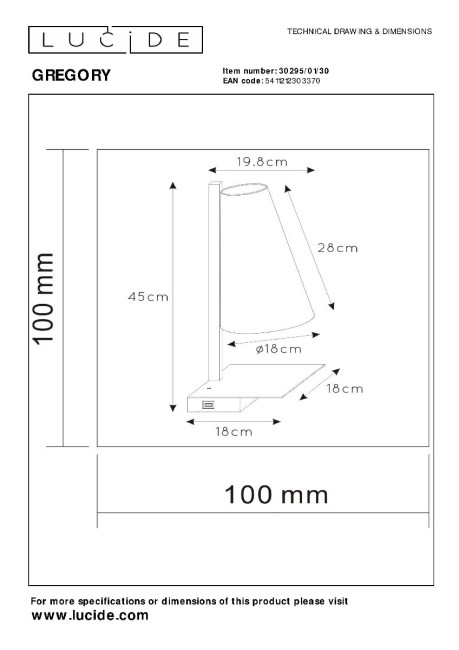 Бра Lucide Gregory 30295/01/30 Бра Lucide Gregory 30295/01/30