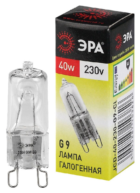 Лампа галогенная Эра G9 40W 3000K G9-JCD-40-230V-CL C0027378 Лампа галогенная Эра G9 40W 3000K G9-JCD-40-230V-CL C0027378