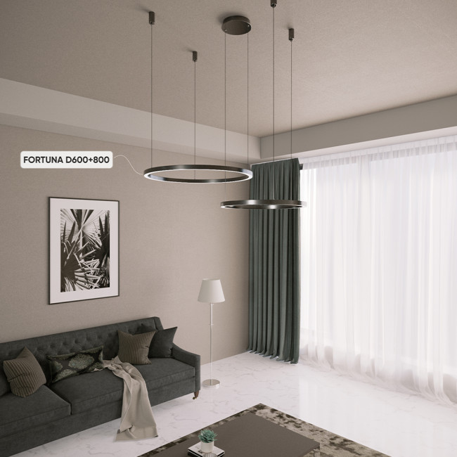 Подвесная люстра Crystal Lux FORTUNA SP123W LED BLACK Подвесная люстра Crystal Lux FORTUNA SP123W LED BLACK
