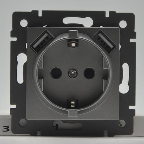 Механизм розетки с USB зарядкой Arlight SCT-MUAA-PL-GD-V (250V, 16A) 049821 Механизм розетки с USB зарядкой Arlight SCT-MUAA-PL-GD-V (250V, 16A) 049821