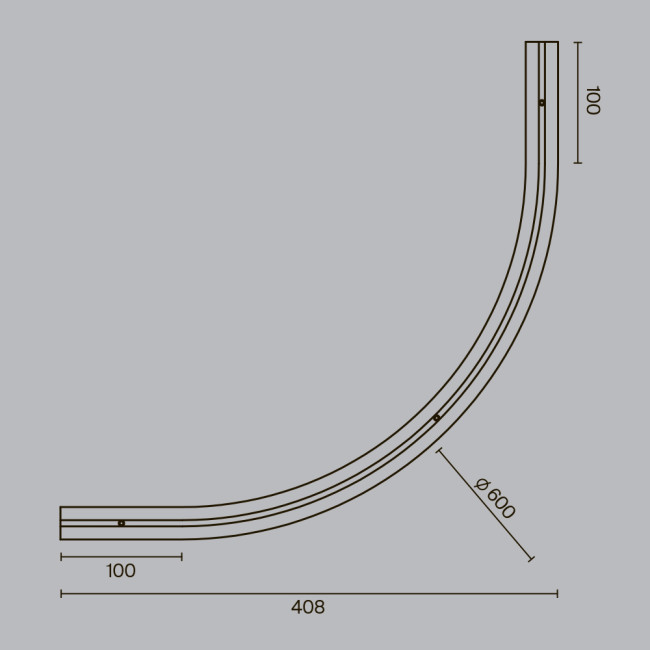 Коннектор радиусный встраиваемый Maytoni Levity TRA184-R600-12B