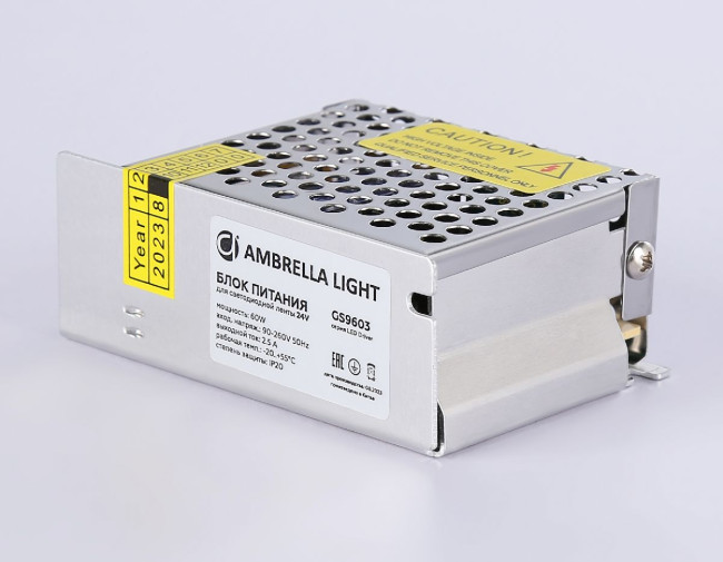Блок питания Ambrella Light LED Driver 24V 60Вт AC90-260 2.5A IP20 GS9603 Блок питания Ambrella Light LED Driver 24V 60Вт AC90-260 2.5A IP20 GS9603