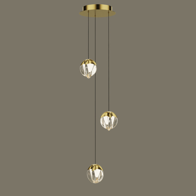 Подвесной светильник MD24001033-3A gold/clear Подвесной светильник MD24001033-3A gold/clear