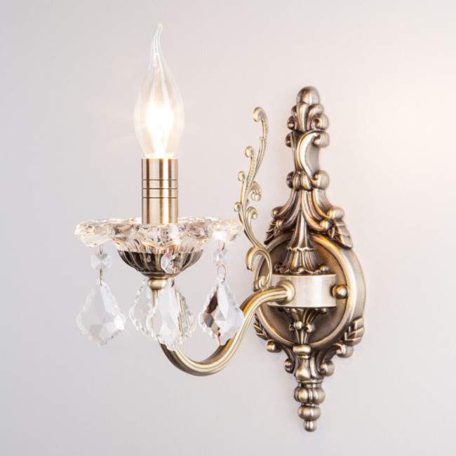 Бра Eurosvet 3281/1 античная бронза/прозрачный хрусталь Strotskis Бра Eurosvet 3281/1 античная бронза/прозрачный хрусталь Strotskis