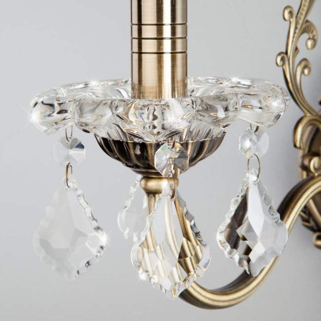Бра Eurosvet 3281/1 античная бронза/прозрачный хрусталь Strotskis Бра Eurosvet 3281/1 античная бронза/прозрачный хрусталь Strotskis