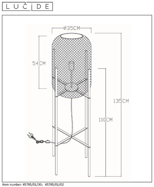 Торшер Lucide MESH 45785/01/30