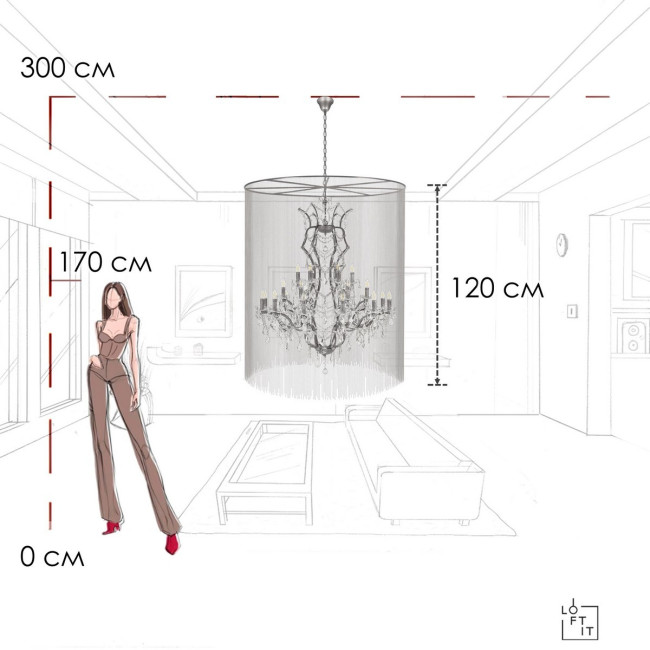 Подвесная люстра Loft IT Vaille Crystal 10450/1200 Подвесная люстра Loft IT Vaille Crystal 10450/1200
