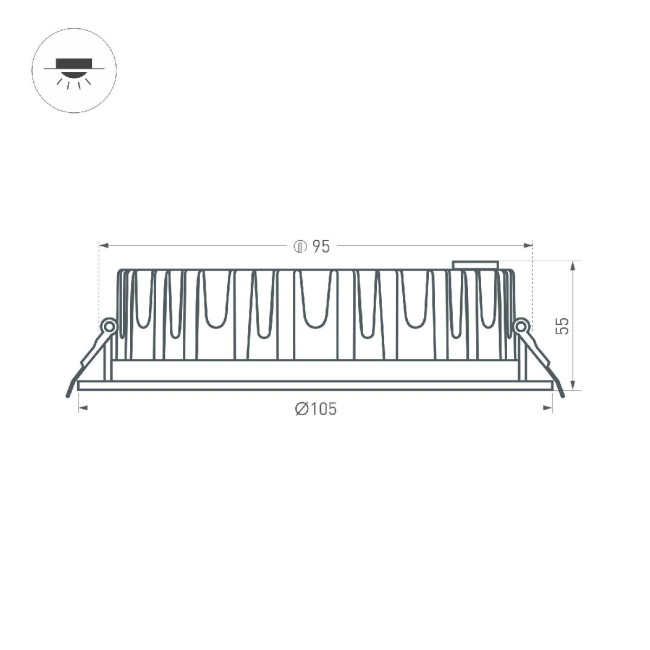 Встраиваемый светильник Arlight MS-MIST-BUILT-R105-9W Warm3000 (WH, 110 deg, 230V) 041614 Встраиваемый светильник Arlight MS-MIST-BUILT-R105-9W Warm3000 (WH, 110 deg, 230V) 041614